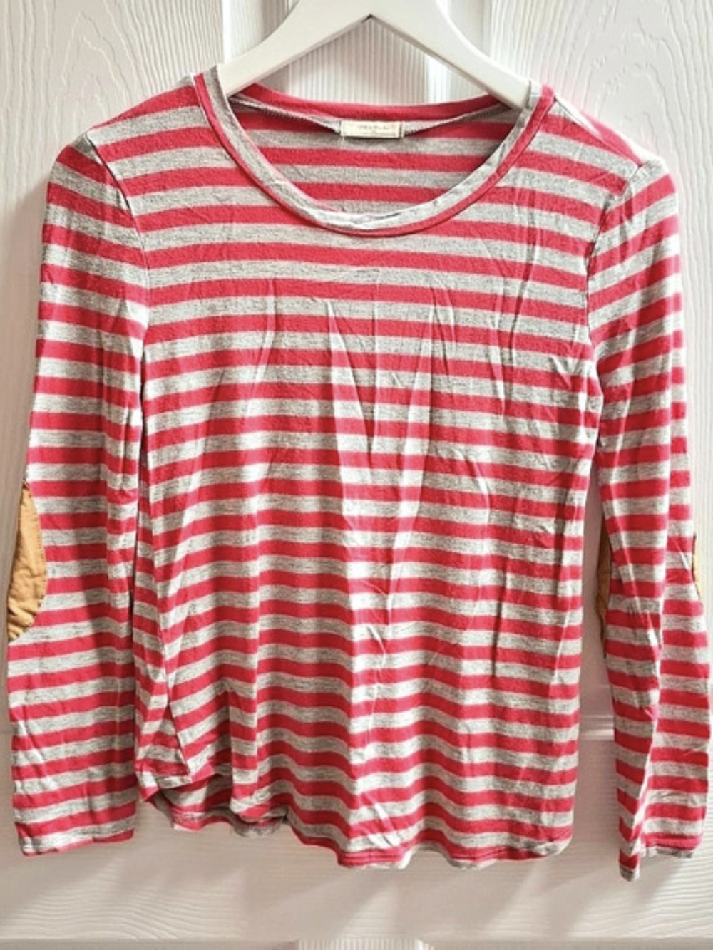 Monari Striped Long Sleeve Tee in Red & Gray Size Small